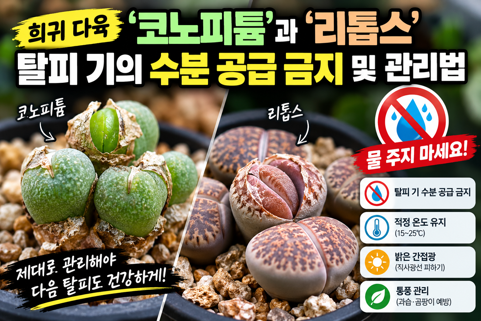 희귀다육 코노피튬과 리톱스에 대한 썸네일
