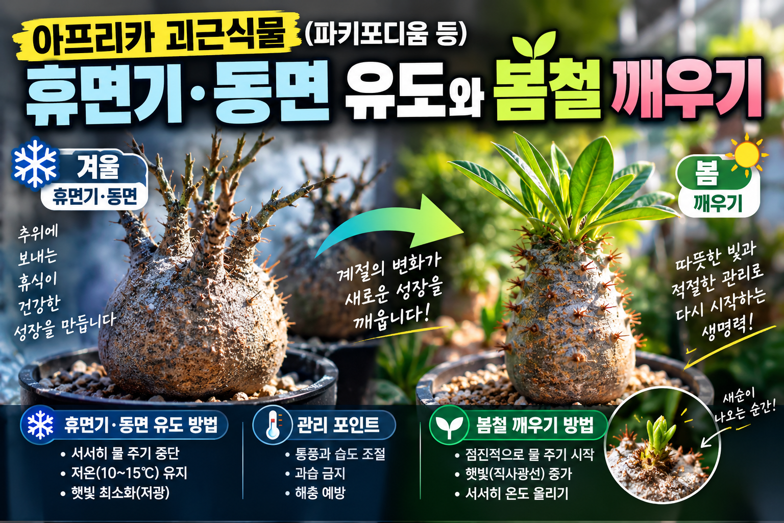 아프리카 괴근식물 겨울 휴면 에 대한 썸네일