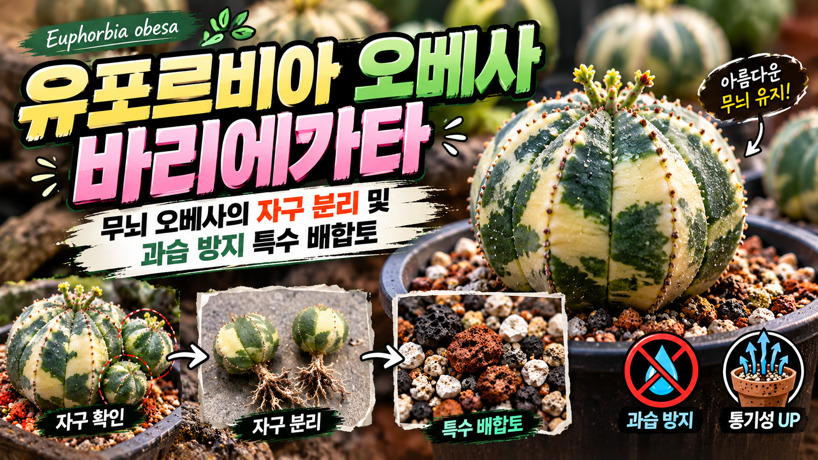 유포르비아 오베사 무늬 번식 가이드에 대한 썸네일